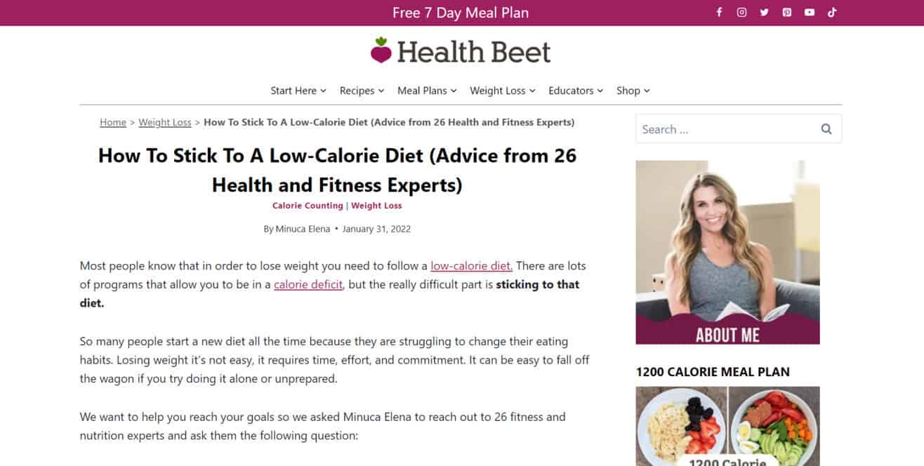 Low calorie diet expert roundup
