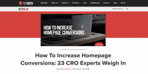 Homepage conversions expert roundup